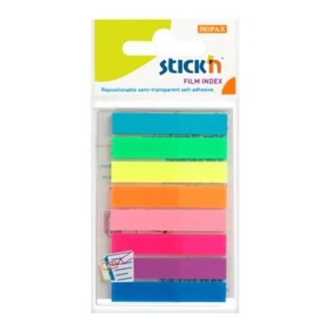 Zakładki indeksujące Stick'n Hopax 45x8mm, 160szt neon - 2
